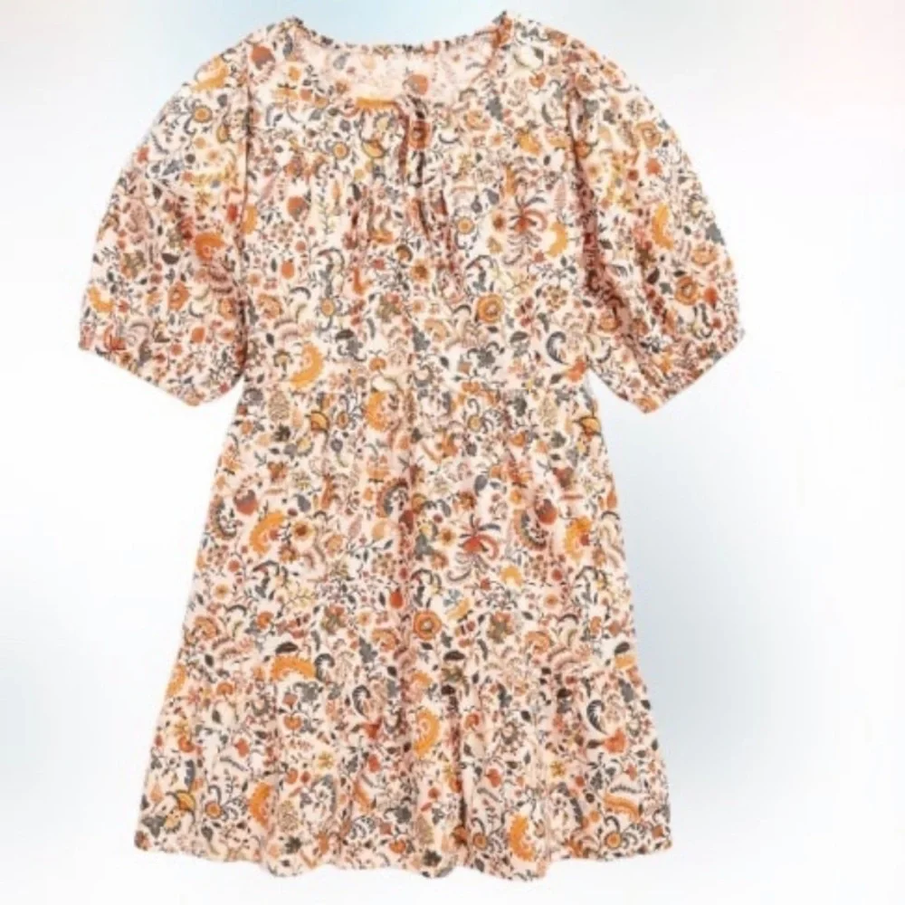 Old Navy Girls Floral Puff Sleeve Dress Size 8 Medium